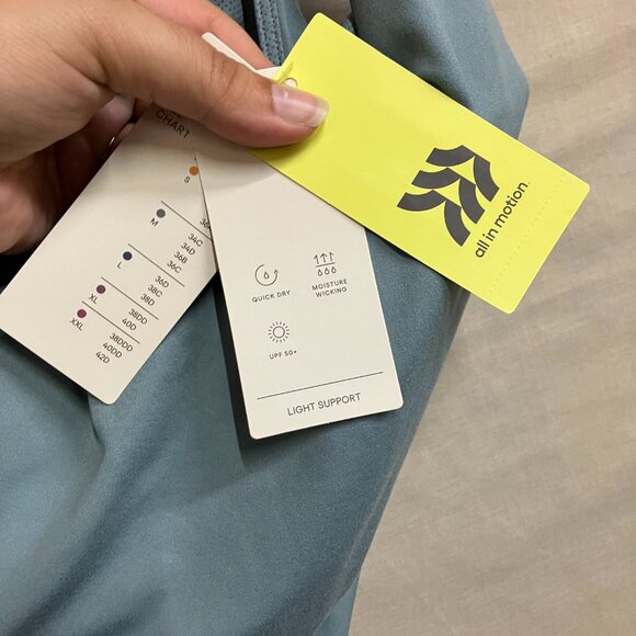 NWT Blogilates Women's Large Cameo Blue Crisscross Active Strappy Back Tank Bra - Picture 7 of 14